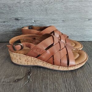 NEW Born Laila Woven Leather Slingback Wedge US Size 10 Euro Size 42 Womens